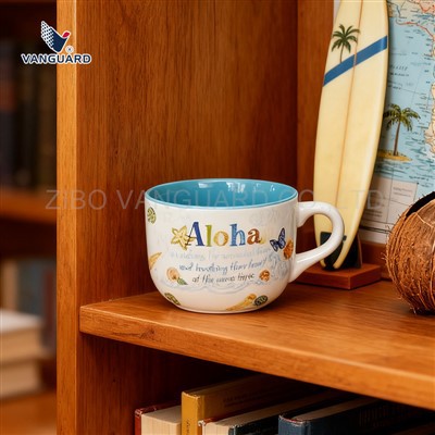 Mug sup seramik dengan pemegang